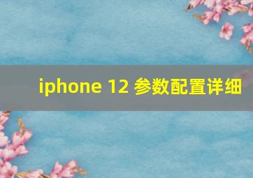 iphone 12 参数配置详细